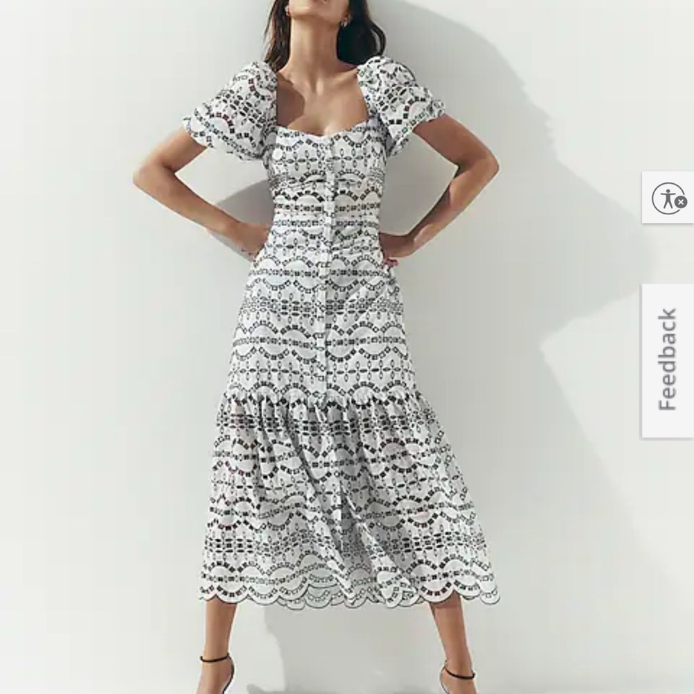 Express White Lace Midi Dress